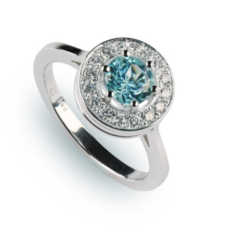 Indigolith Ring mit Brillanten