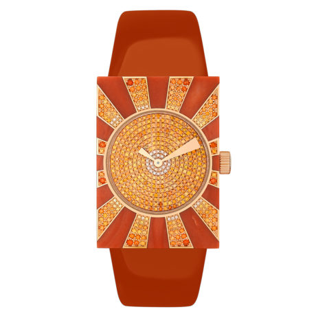 Armbanduhr Türler by Alessandro Mendini in Rotgold mit Edelkoralle