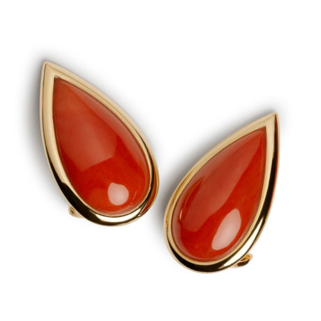Ohrclips in Roségold mit Korallen