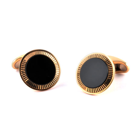 Manschettenknöpfe in Roségold, Onyx