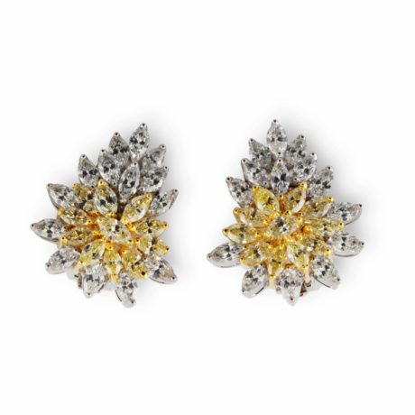 Ohrclips in Gelb- und Weissgold mit Diamanten