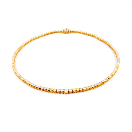Diamantcollier in Gelbgold, 133 Diamanten vvs-vs