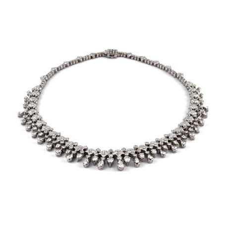 Diamantcollier, filigran im Art-Déco-Stil
