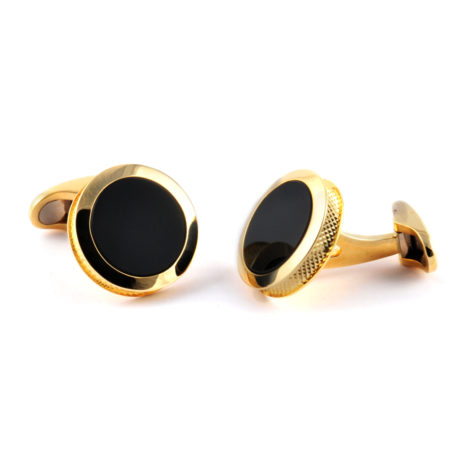 Manschettenknöpfe in Gelbgold, Onyx