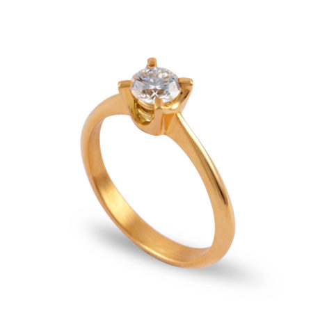 Ring Solitär in Roségold mit Brillant