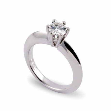 Ring Solitär in Weissgold mit Brillant