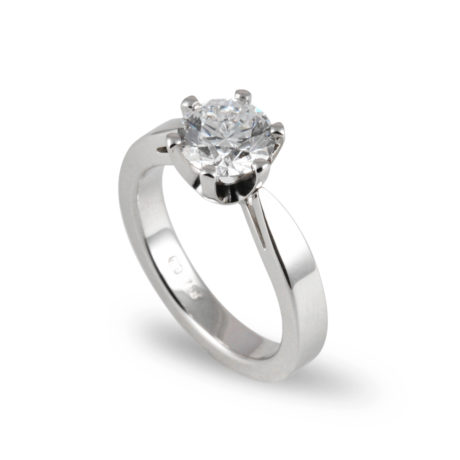 Ring Solitär in Weissgold mit Brillant