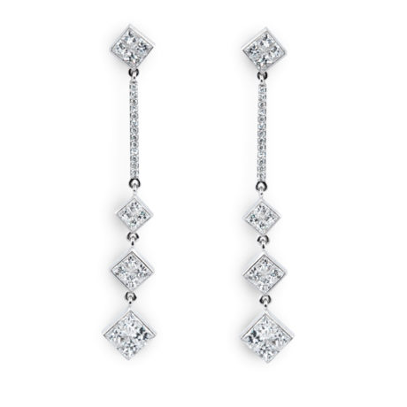 Ohrhänger in Weissgold mit Diamanten