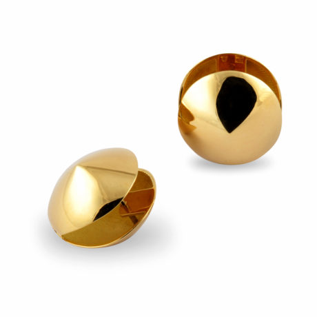 Creolen in Gelbgold, flache Kegel