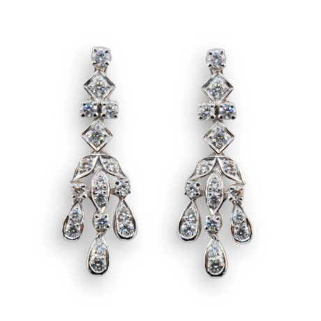 Ohrhänger in Weissgold mit Diamanten