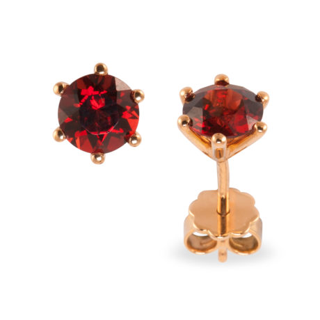 Ohrstecker in Roségold mit Rhodolith
