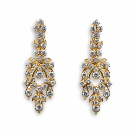 Ohrhänger in Gelbgold mit Diamanten