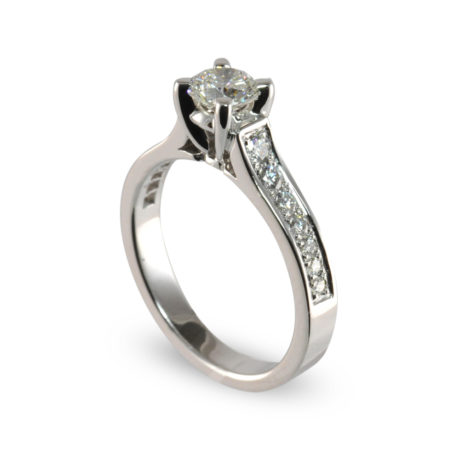 Ring Solitär in Weissgold mit Brillanten