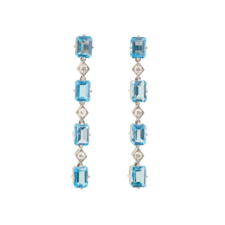 Ohrhänger in Weissgold mit Topasen und Brillanten