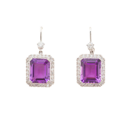 Ohrhänger in Weissgold mit Amethysten und Brillanten